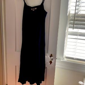 Flax linen black dress